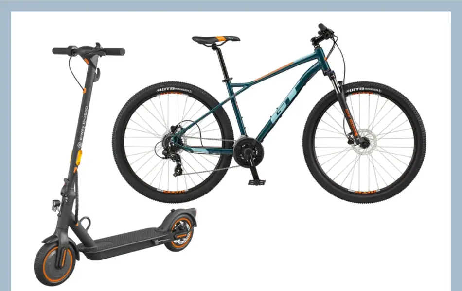 El-sparkesykkel og sykkel.