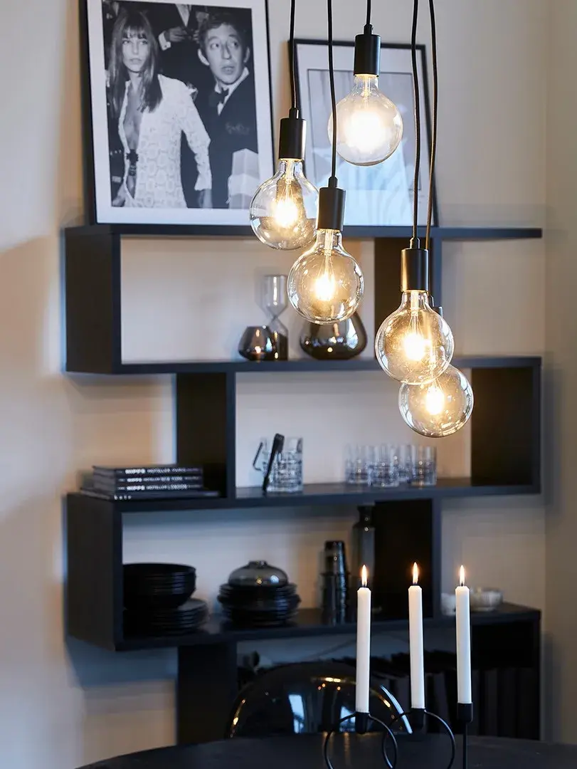 Pendeltaklampe med 5 lyspærer