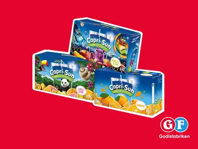 Flerpack med Capri-Sun-juice i olika smaker.