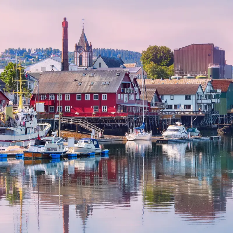 Harbour in the small Norwegian town Levanger located at the Trondheim fjord