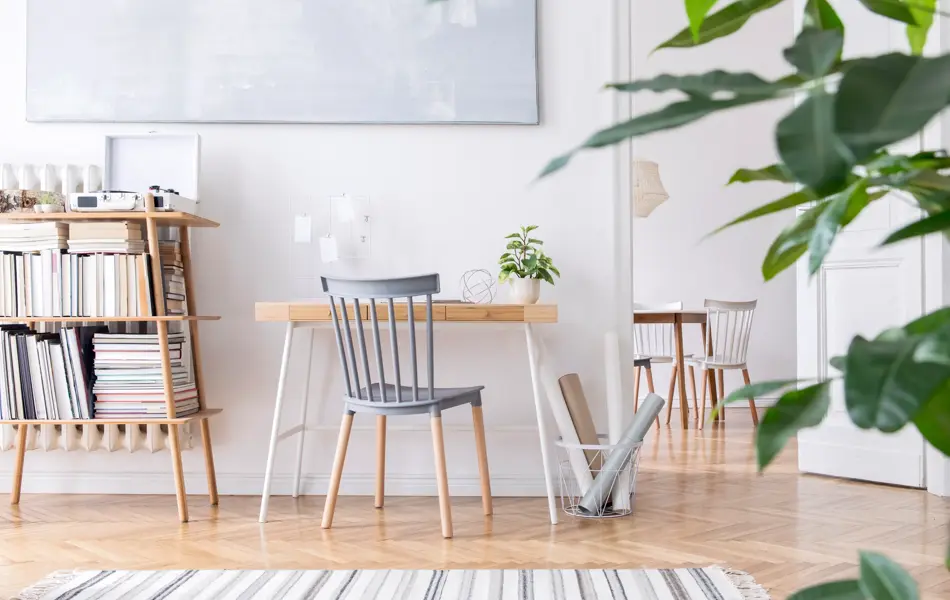 Modern scandianvian decor of living room. Concept of minimalistic interior.