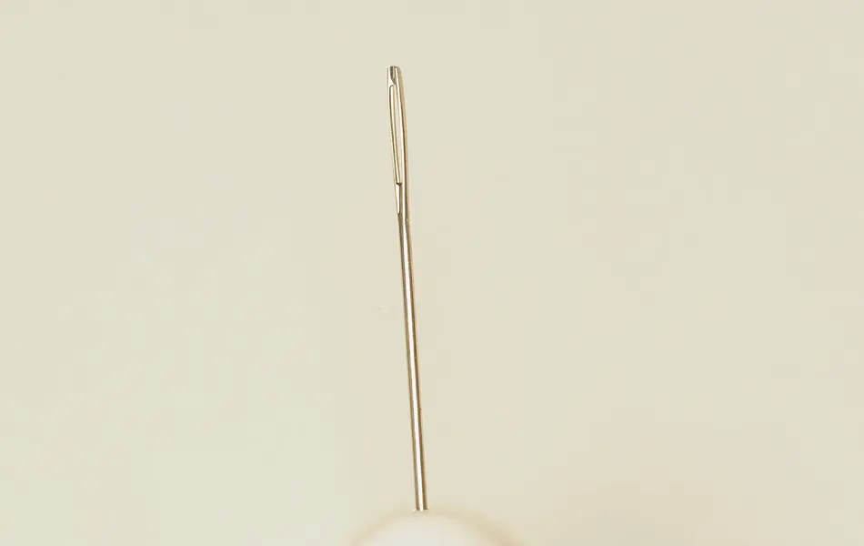 Et egg med en nål i