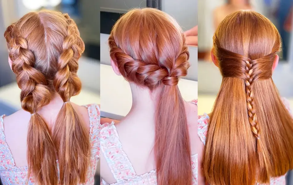 Ulike hårfrisyrer med flette