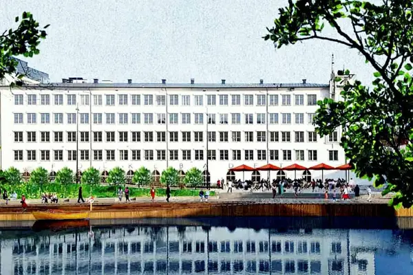 Utsiden av folkebadet 