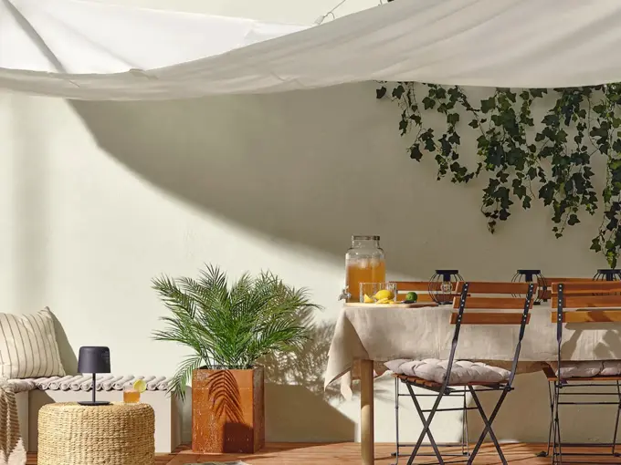 Solskjerming på en terrasse