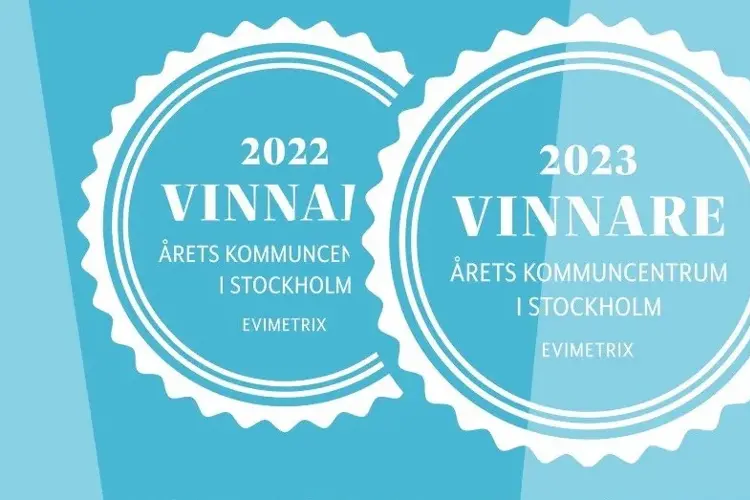 Emblem Årets kommuncentrum.
