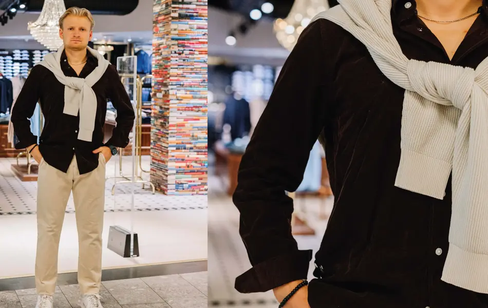 Mann i klær fra Volt