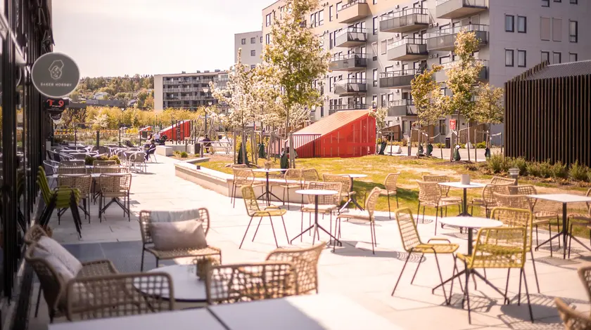 Bilde utenfor en kafé i Lørenskog
