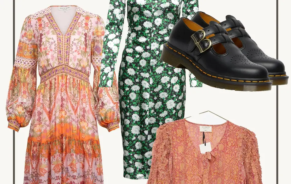 Kollasj av dameklær