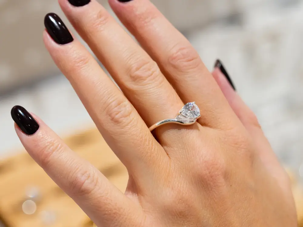 Glitter ring med bølger og en sten 599-1-Edit
