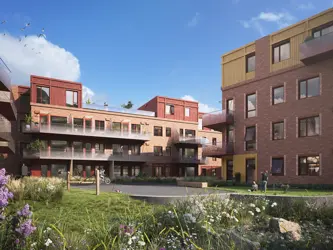 Illustrasjon av eksteriør på Heggedal Hage