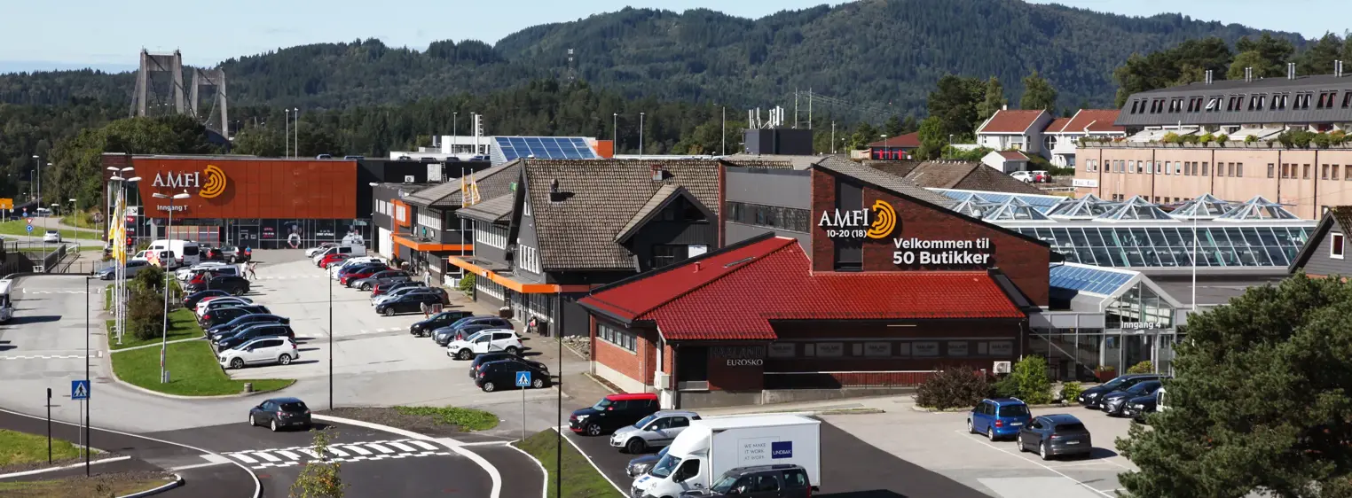 AMFI Knarvik fasade, sett fra sykehjemmet i nærheten
