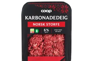Pakke med karbonadedeig av norsk storfe.
