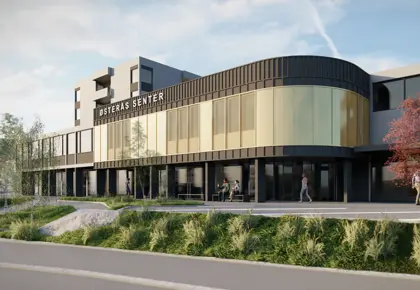 2D-illustrasjon av nye Østerås Senter