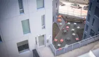 Uteområde på Diagonalen. 