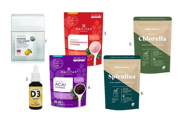 kollasj av produktbider