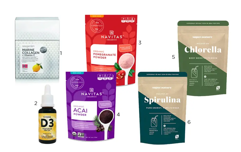 kollasj av produktbider