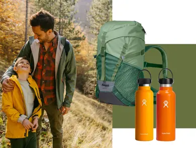 Far og sønn på tur