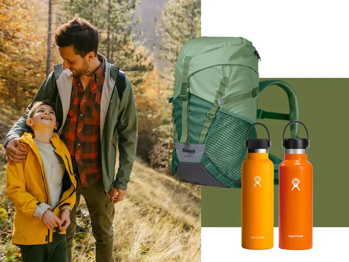 Far og sønn på tur