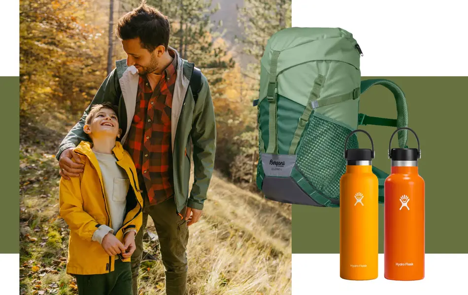 Far og sønn på tur