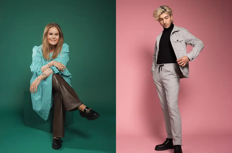 Jente og gutt viser mote