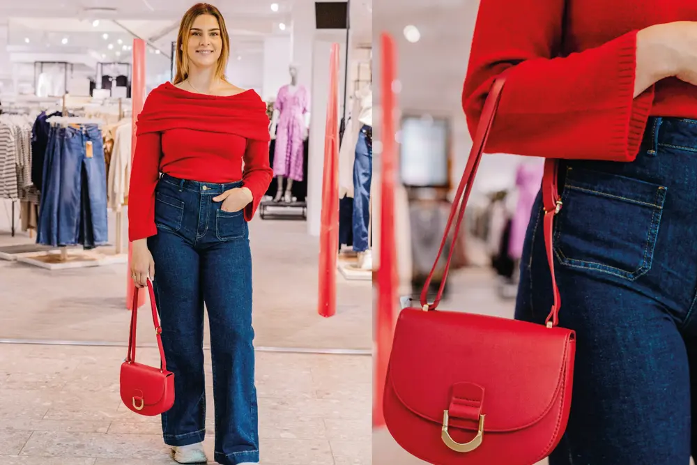 Dame i klær fra Lindex