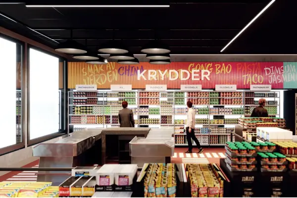 illustrasjon av matbutikk