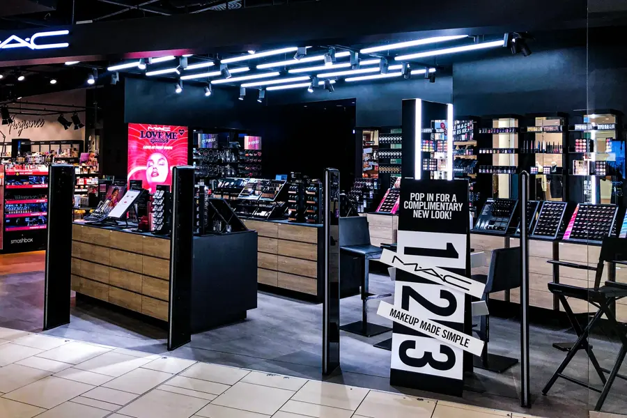 Butikkfasade til MAC på Sandvika Storsenter