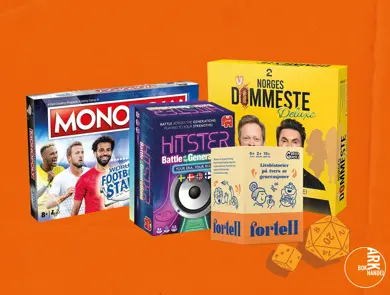 Fire forskjellige brettspill.
