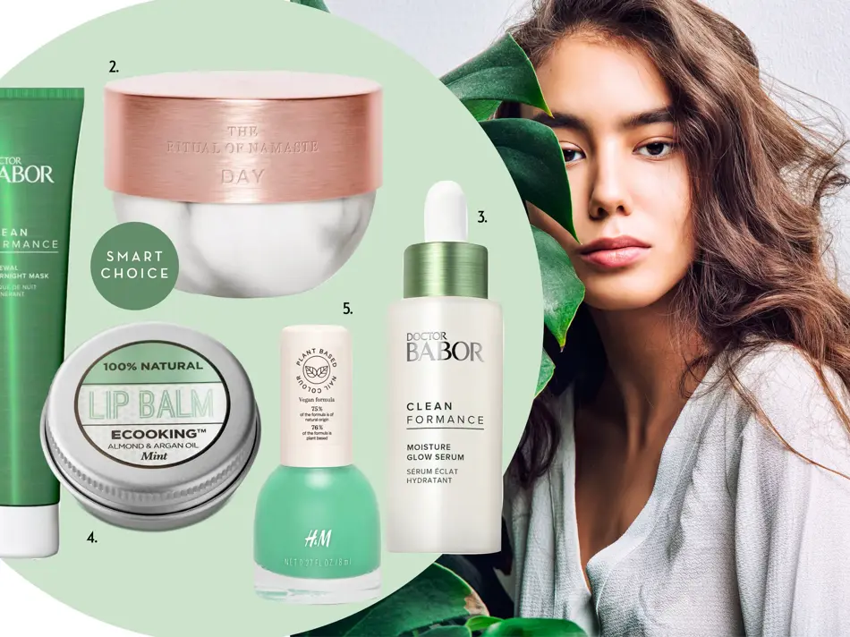 collage som viser diverse miljøvennlige hupleieprodukter