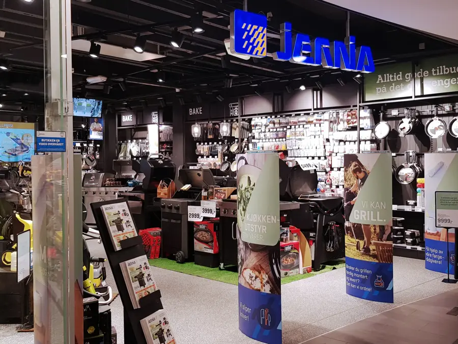 Butikkfasade til Jernia på Ski storsenter 