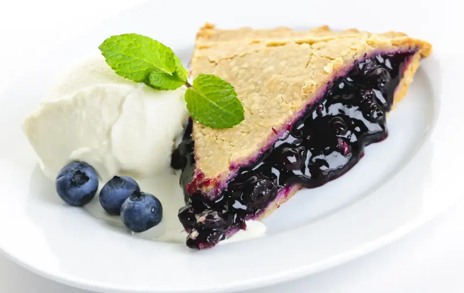 Blåbærpai med is