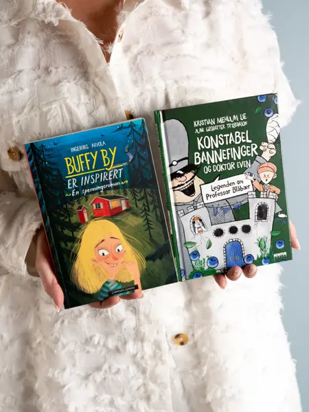 Dame som holder to barnebøker